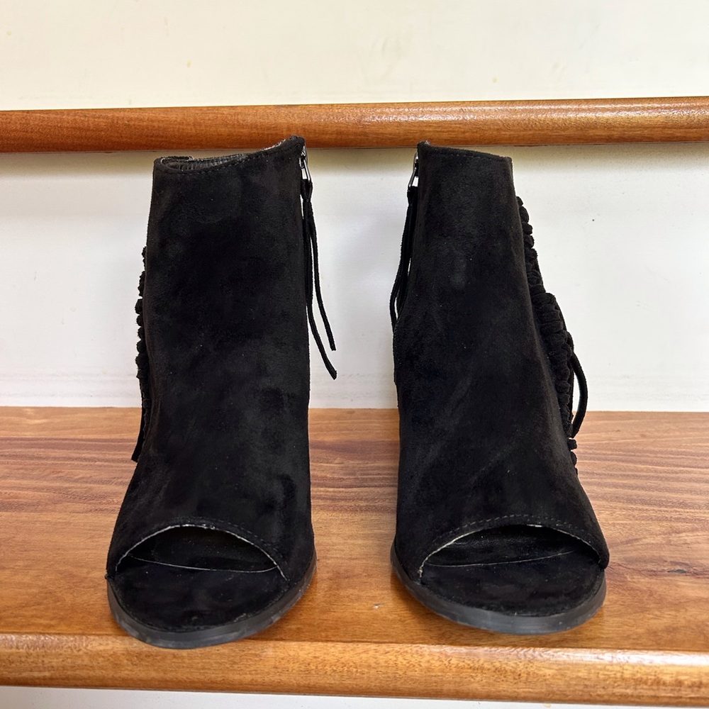Coconuts by Matisse Black Peep-Toe Ankle Booties
